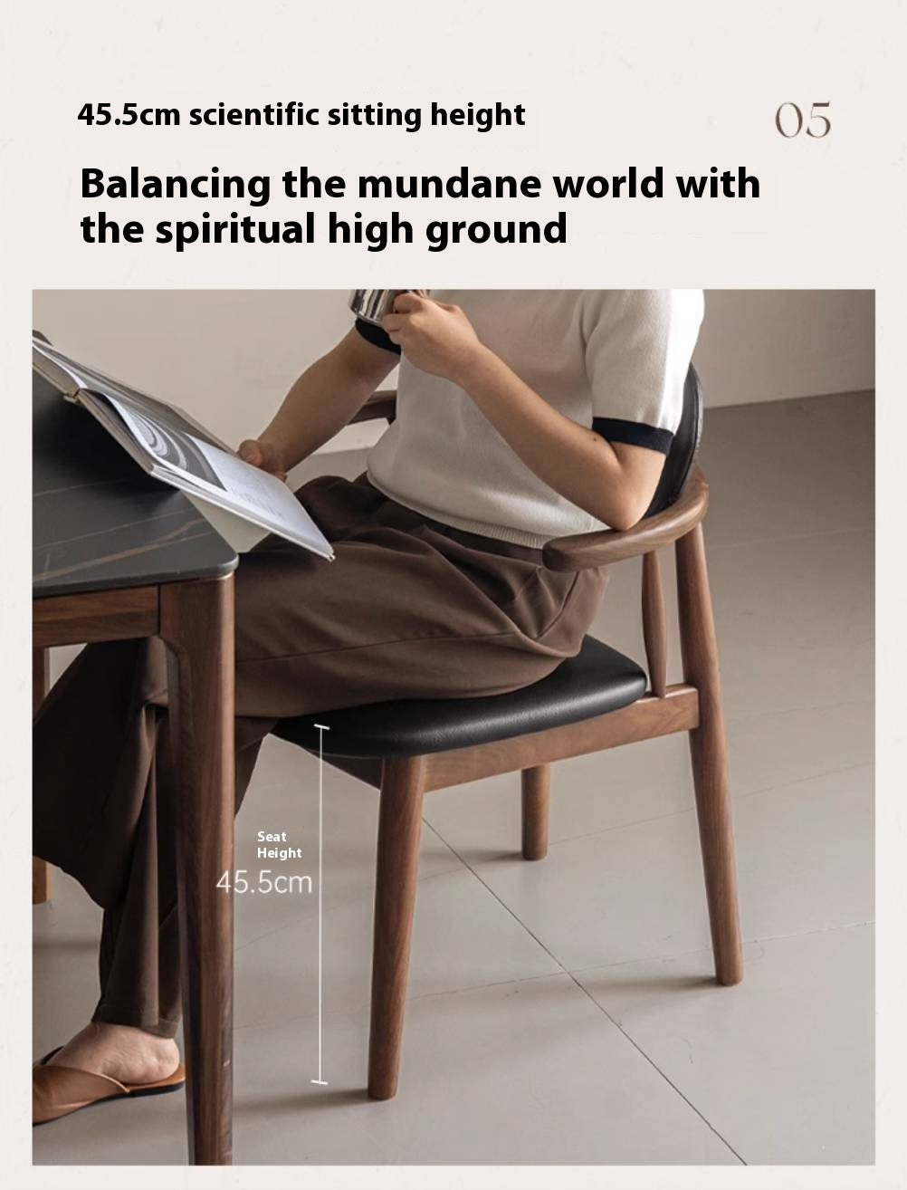 Black Walnut, Red Oak, Golden Sandalwood, White Ash, Ash Dining Armchair