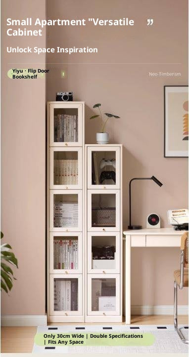 Solid Rubberwood Cream-Style Bookcase