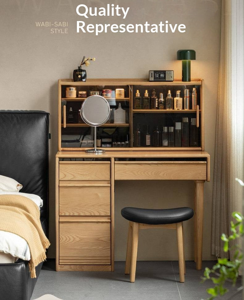 Ash Solid Wood Modern Multifunctional Vanity Table