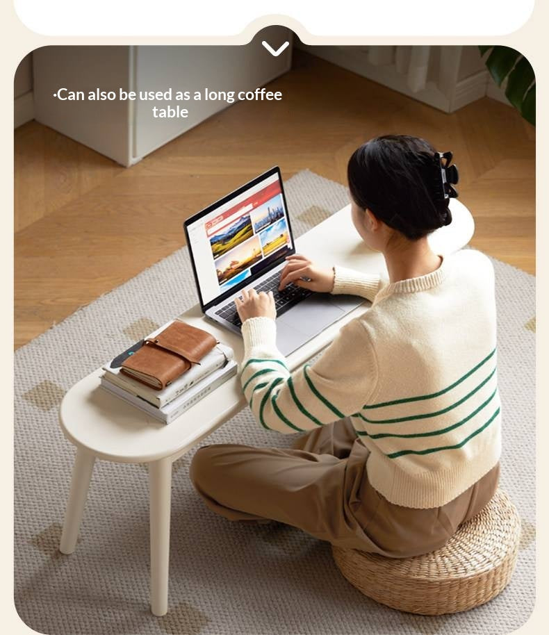 Solid Rubberwood French Cream Style Long Bench