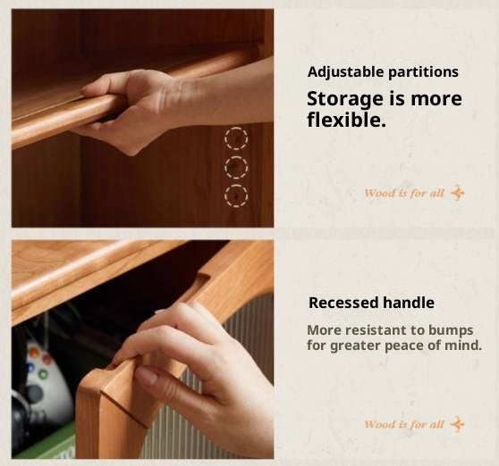 Cherry Solid Wood Vintage Style Side Cabinet.