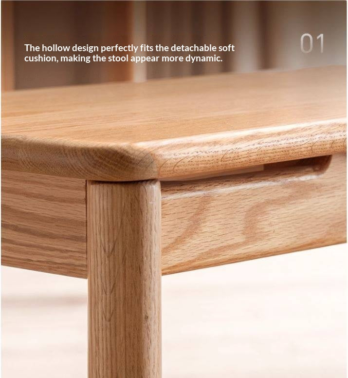 Ash, Oak Solid Wood Modern Long Bench