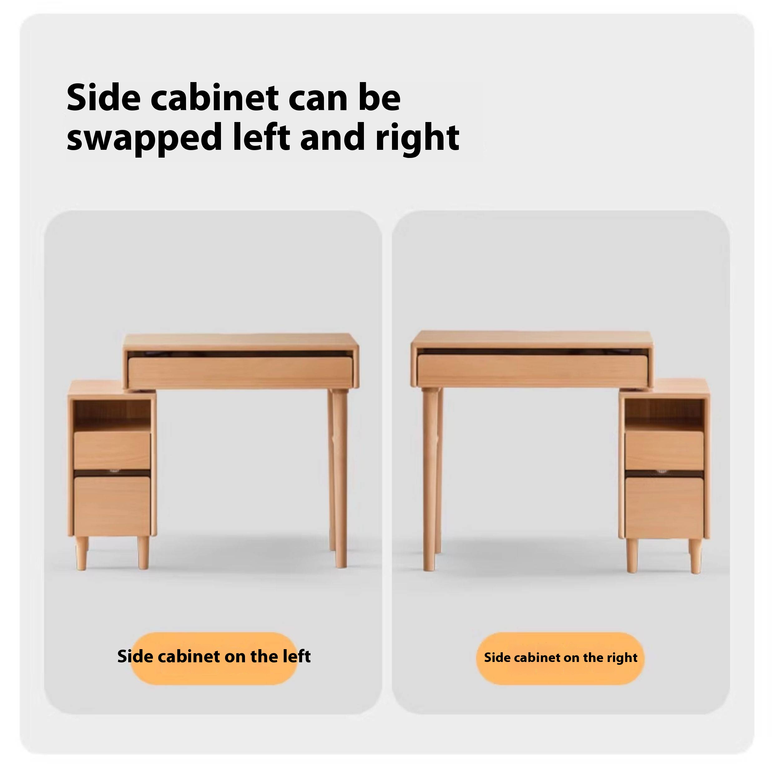European Beech Solid Wood Retractable Modern Dressing Table