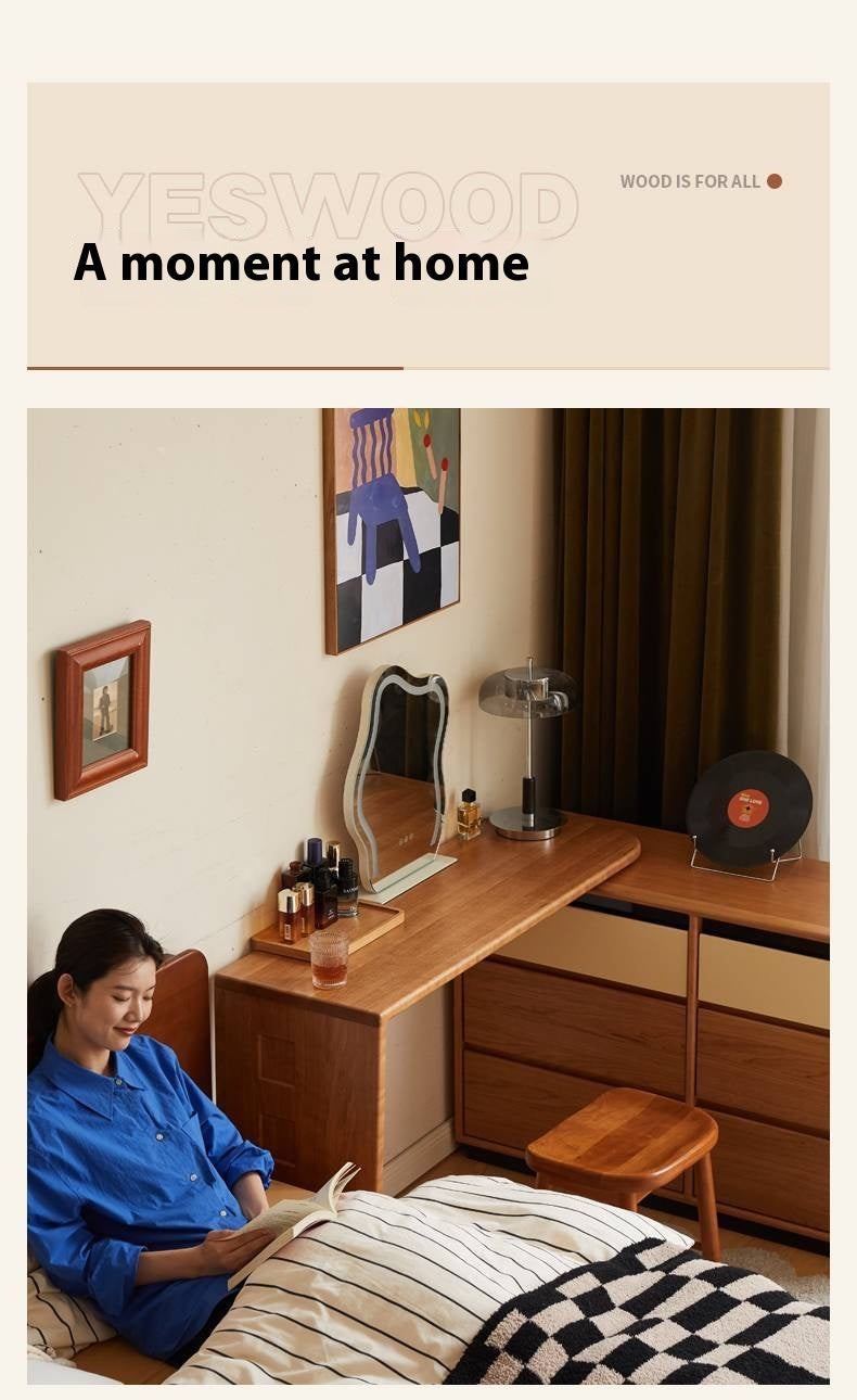 Cherry Solid Wood Modern Style Vanity Table.