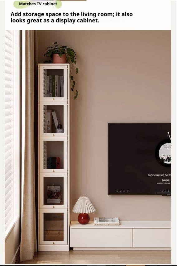 Solid Rubberwood Cream-Style Bookcase