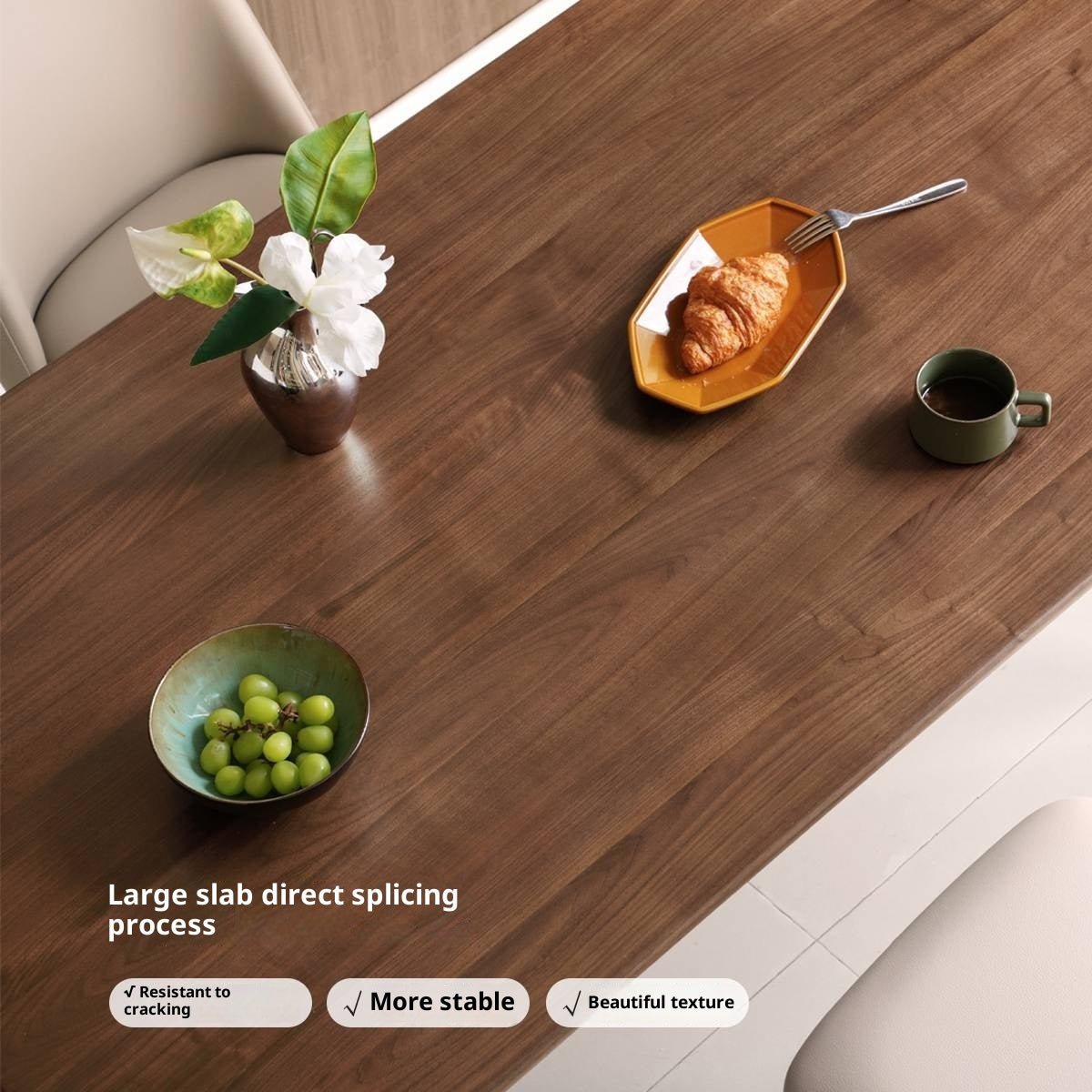 Black Walnut Solid Wood Italian Light Luxury Dining Table