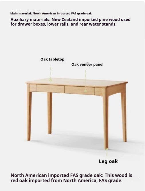 Oak Solid Wood Desk With Drawer
