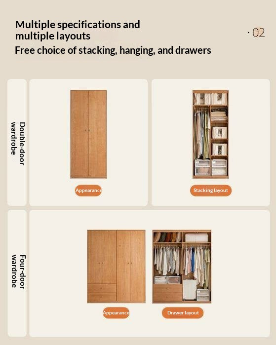Сherry Solid Wood Exquisite Wardrobe