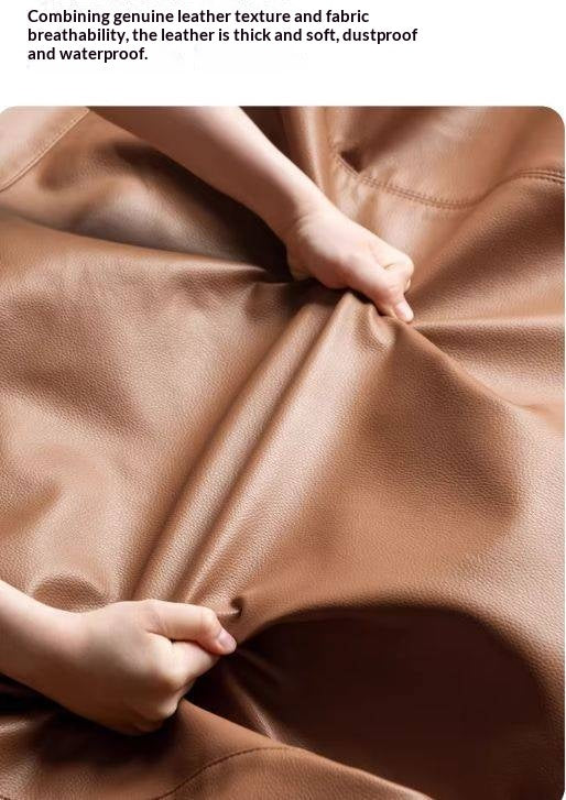 Soft Leather Headboard with Large Cushioned Backrest