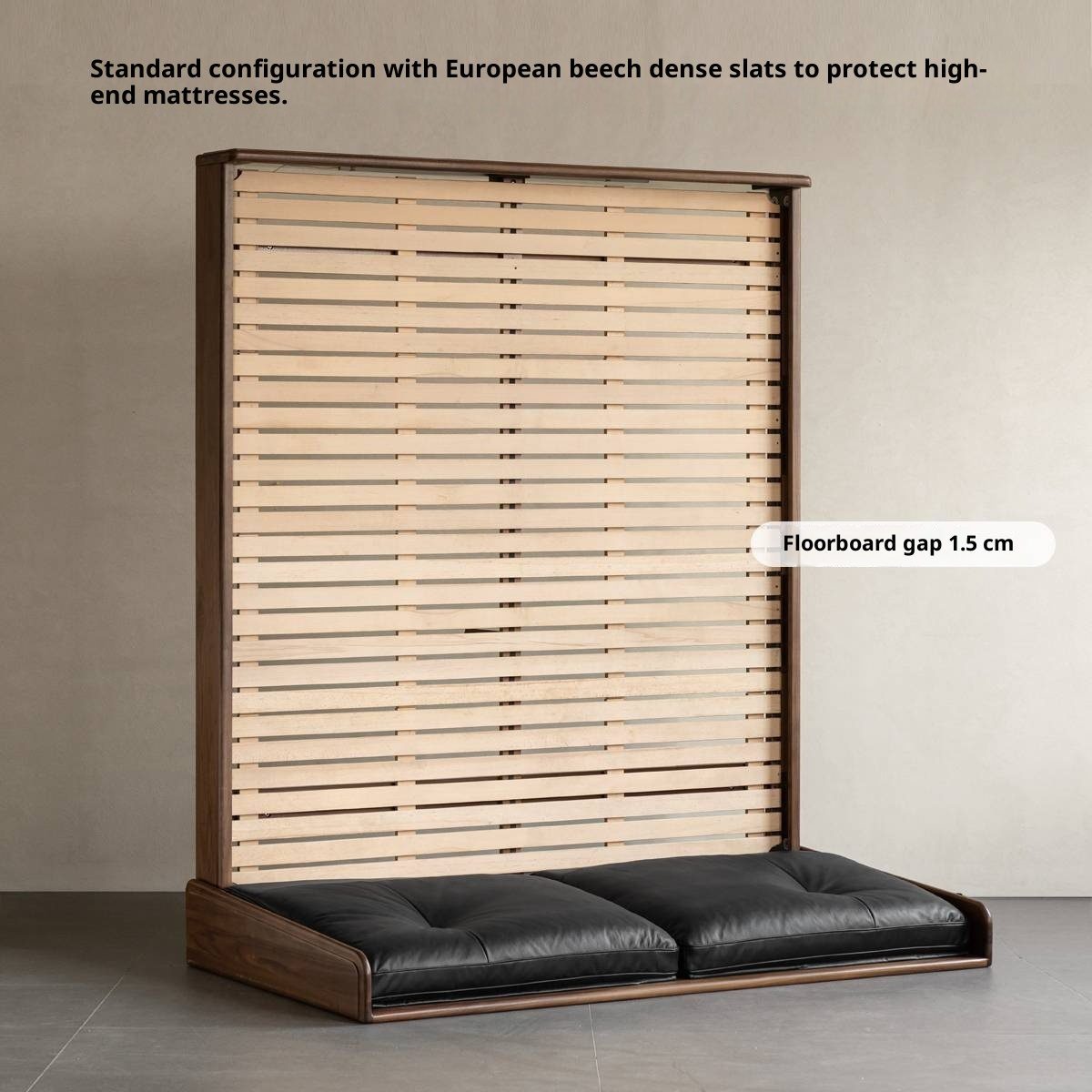 Black Walnut Solid Wood Italian Light Luxury Genuine Leather Soft Bed