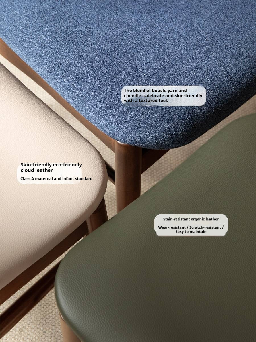 4 pcs -Solid RubberWood Dining Chair Upholstered Dining Chair, Danish Modern