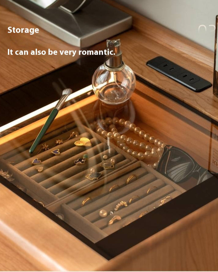 Cherry Solid Wood Retro Style Vanity Table.