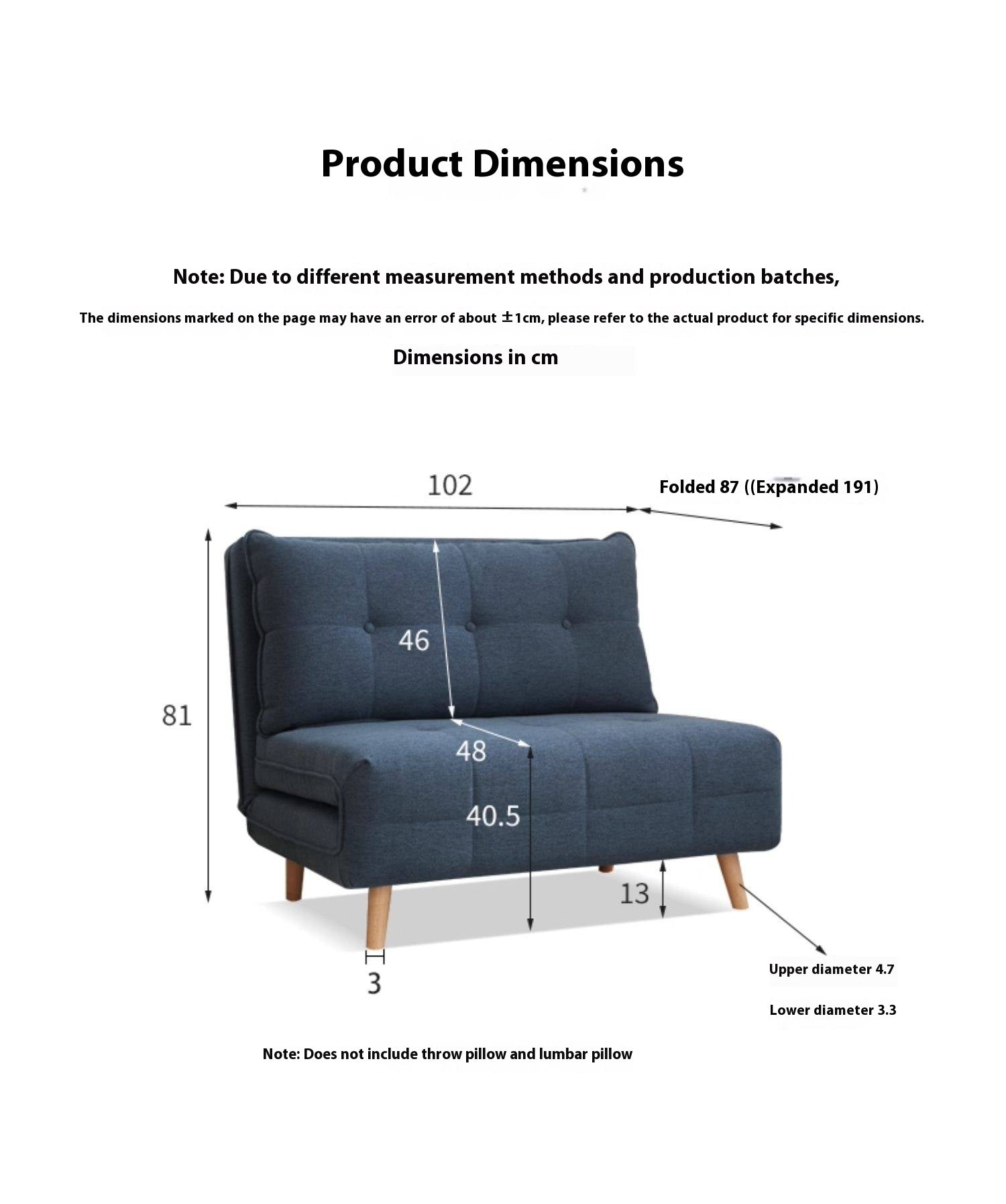 Fabric Sofa Bed, Multifunctional Folding.