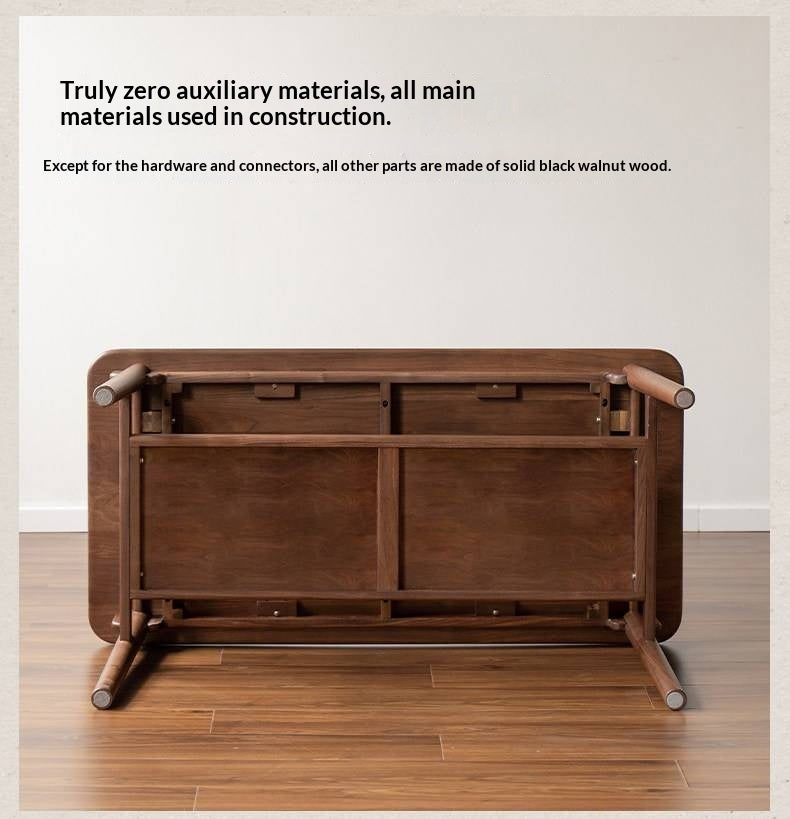 Ash, Black Walnut Solid Wood Double-Layer Coffee Table