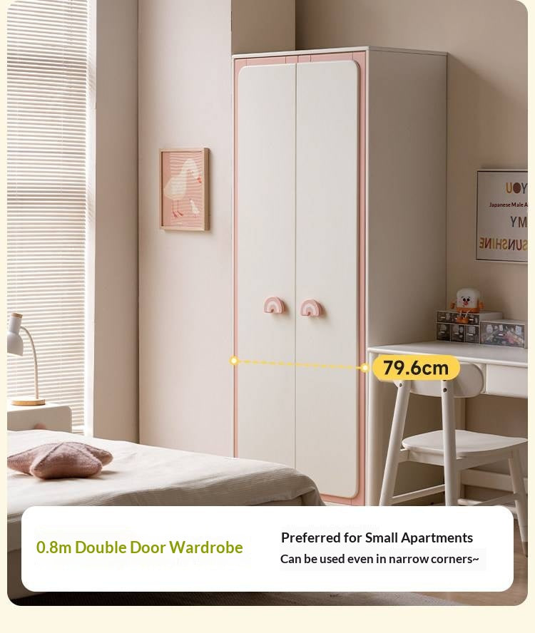 Solid RubberWood Kids Modular Wardrobe Closet with Multi-Size Storage Options