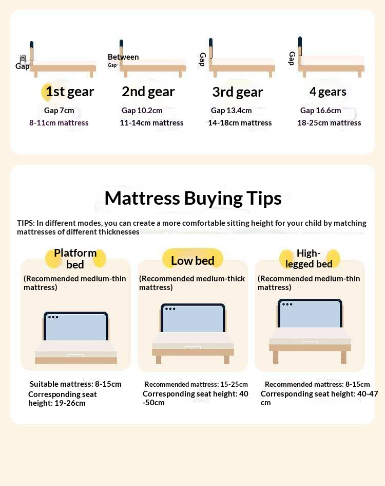 Beech Solid Wood Kids Montessori Platform Bed with Upholstered Headboard