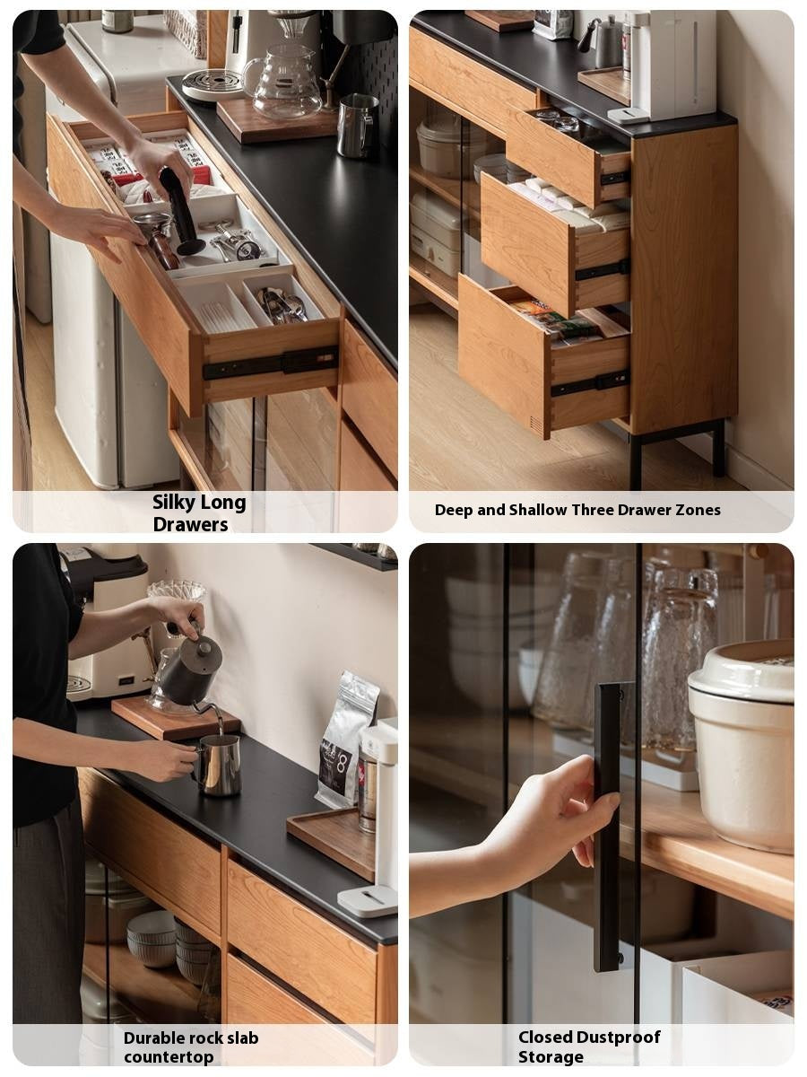 Cherry, Tulipwood Solid Wood Rock Board Dining Sideboardс