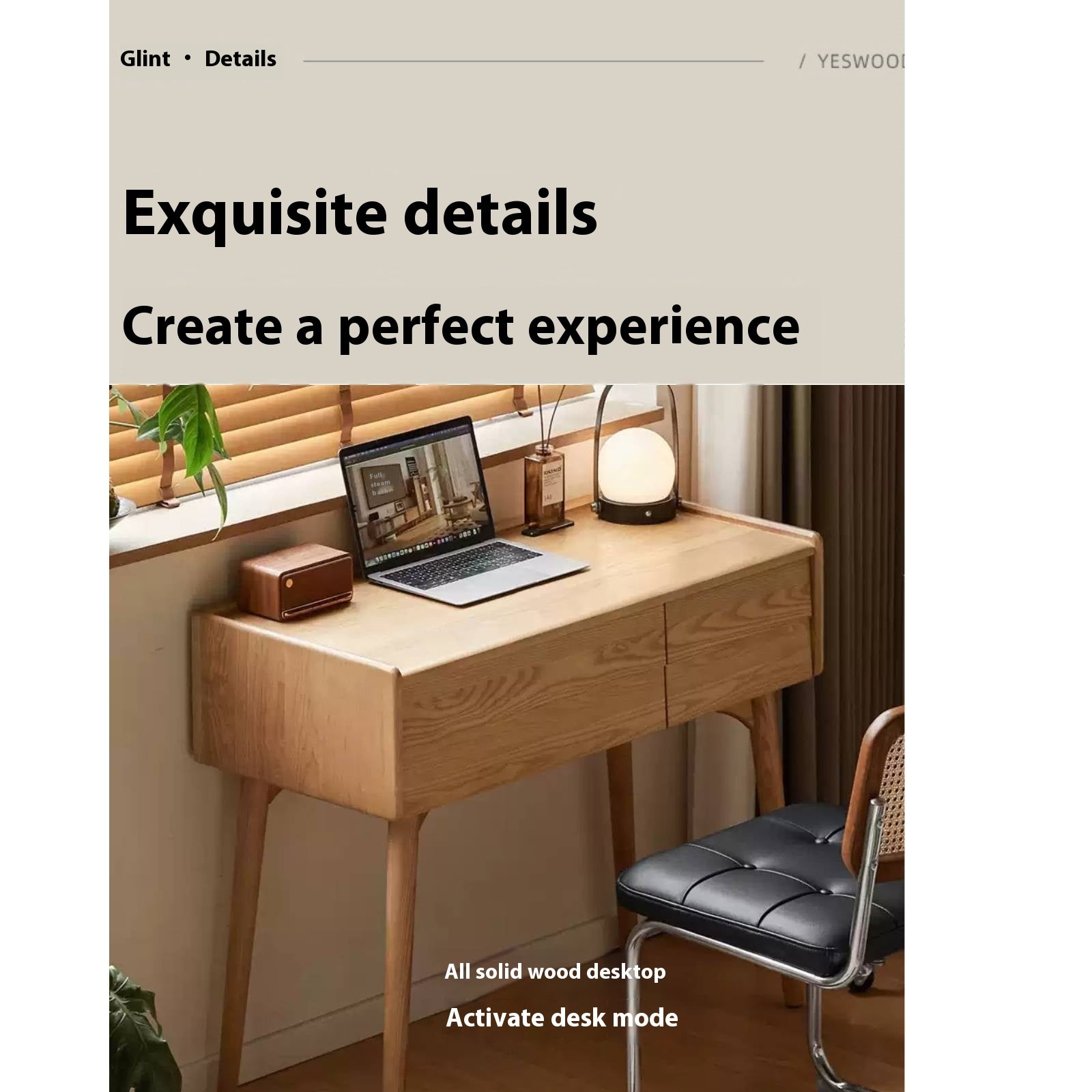 Ash Solid Wood Modern Dressing Table