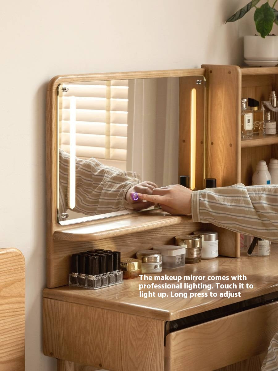 Ash, Oak Solid Wood Multifunctional Modern Vanity Table.