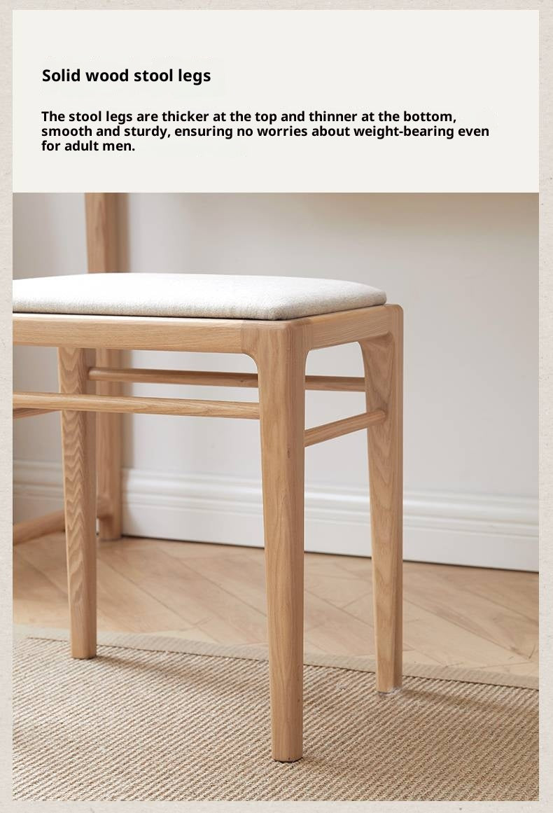 Ash Solid Wood Light Luxury Modern Makeup Stool