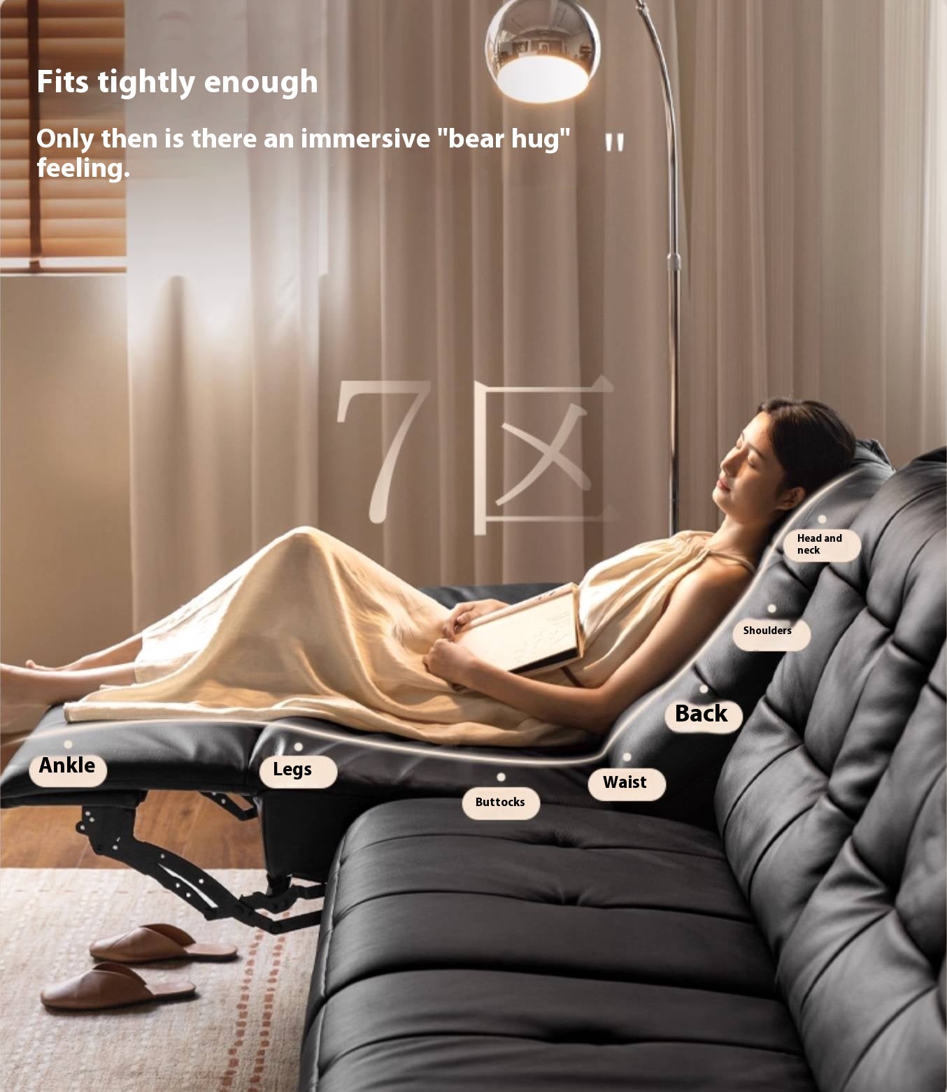 Genuine Leather Zero-Wall Recliner – Piano-Key Electric Sofa