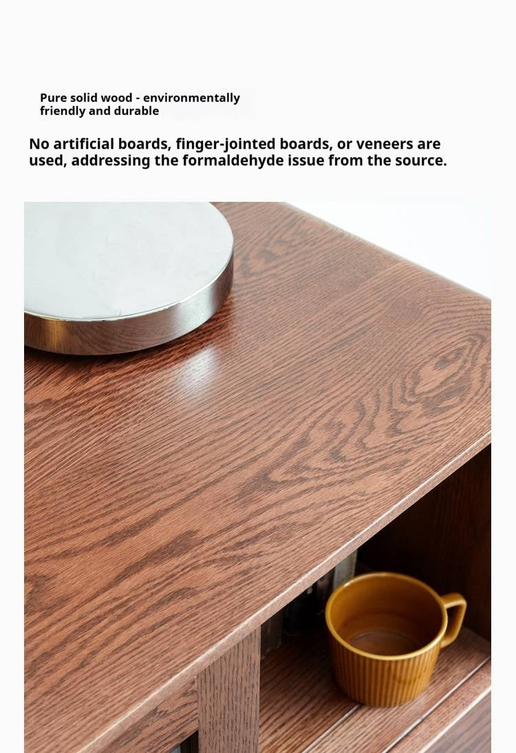Oak Solid Wood, Solid Rubberwood Side Cabinet