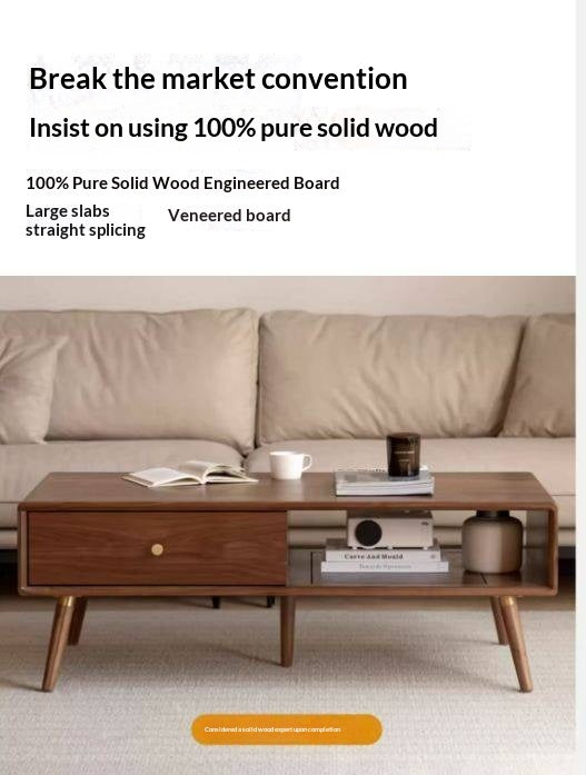 Black Walnut Solid Wood Coffee Table
