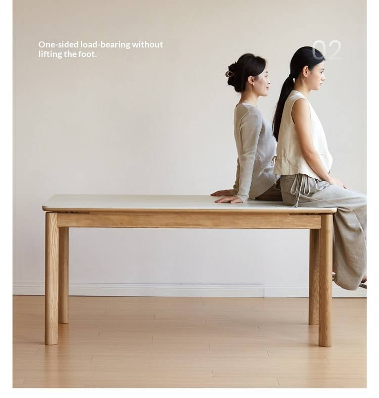 Ash, Oak Solid Wood Modern Minimalist Style Slab Dining Table