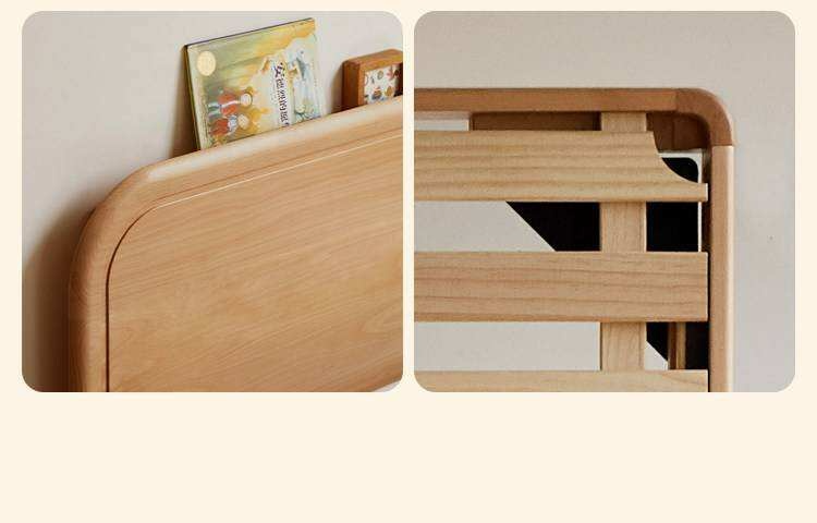 Beech Solid Wood Kids Platform Bed with Night Light