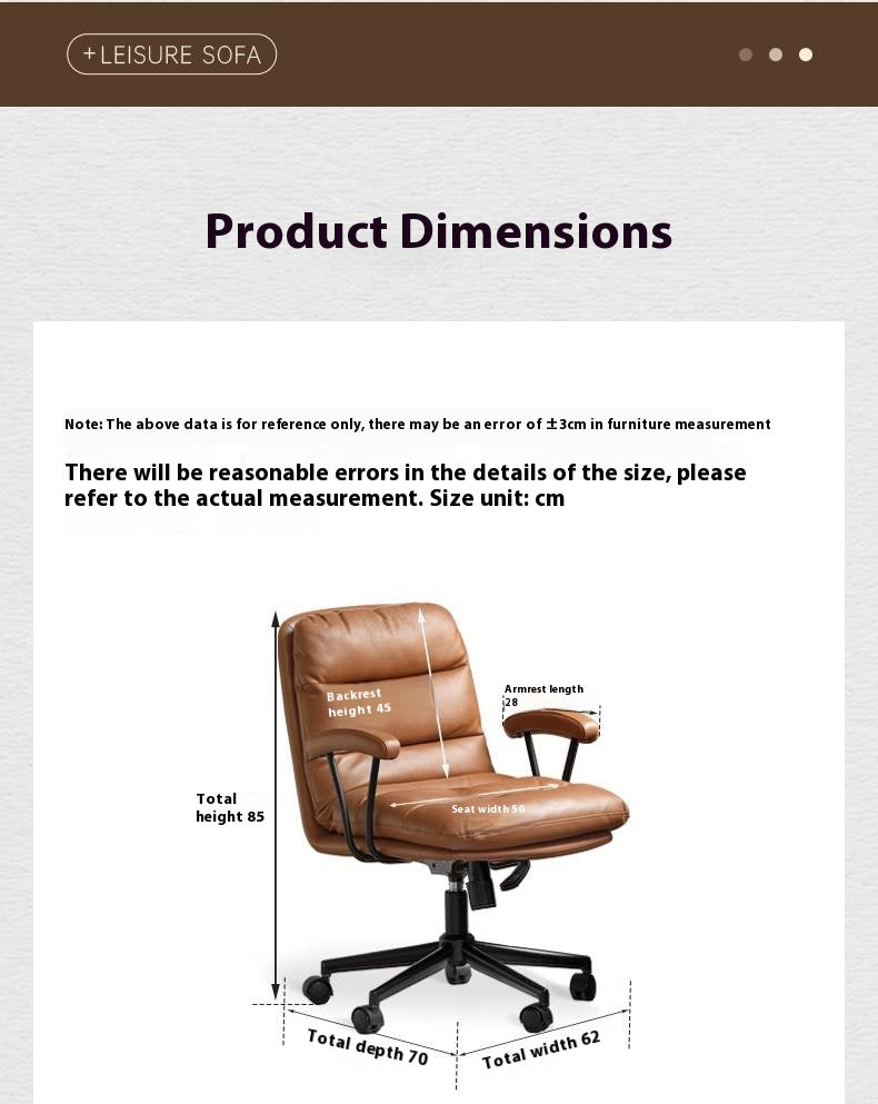 Leather Soft Rotating Office Armchair