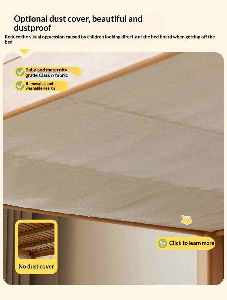 Rubberwood Solid Wood Children's Multifunctional Box Bunk Bed