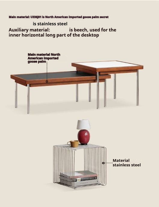 Poplar Solid Wood Ancient Square Coffee Table