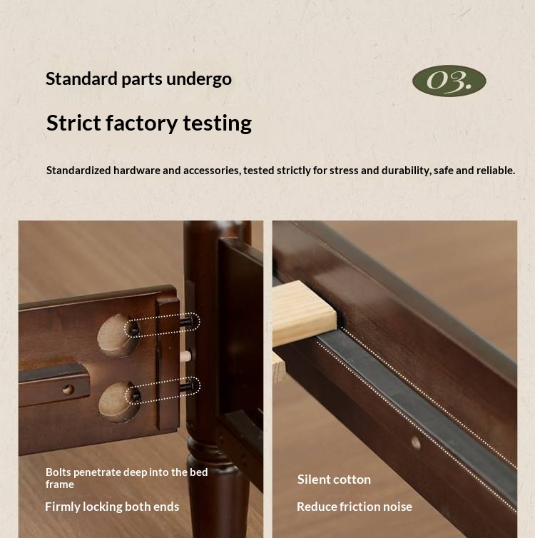 Poplar Solid Wood Bed — American Windsor Style with Retro Vertical Strip Design