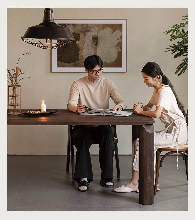 Mango Solid Wood Wabi Sabi Style Dining Table
