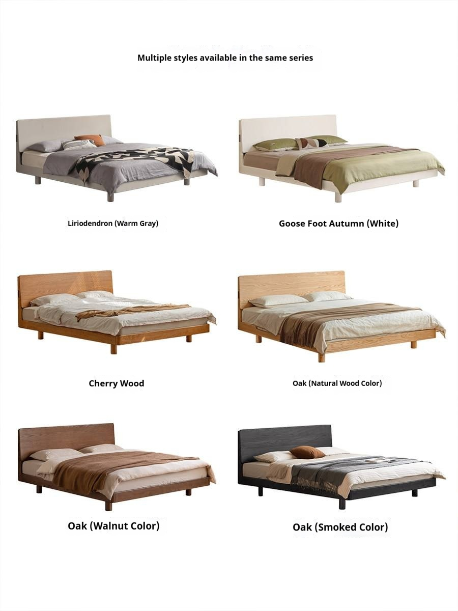 Oak Solid Wood Modern Suspension Bed