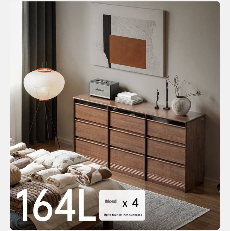 Black Walnut Solid Wood Nine-Drawer Chest