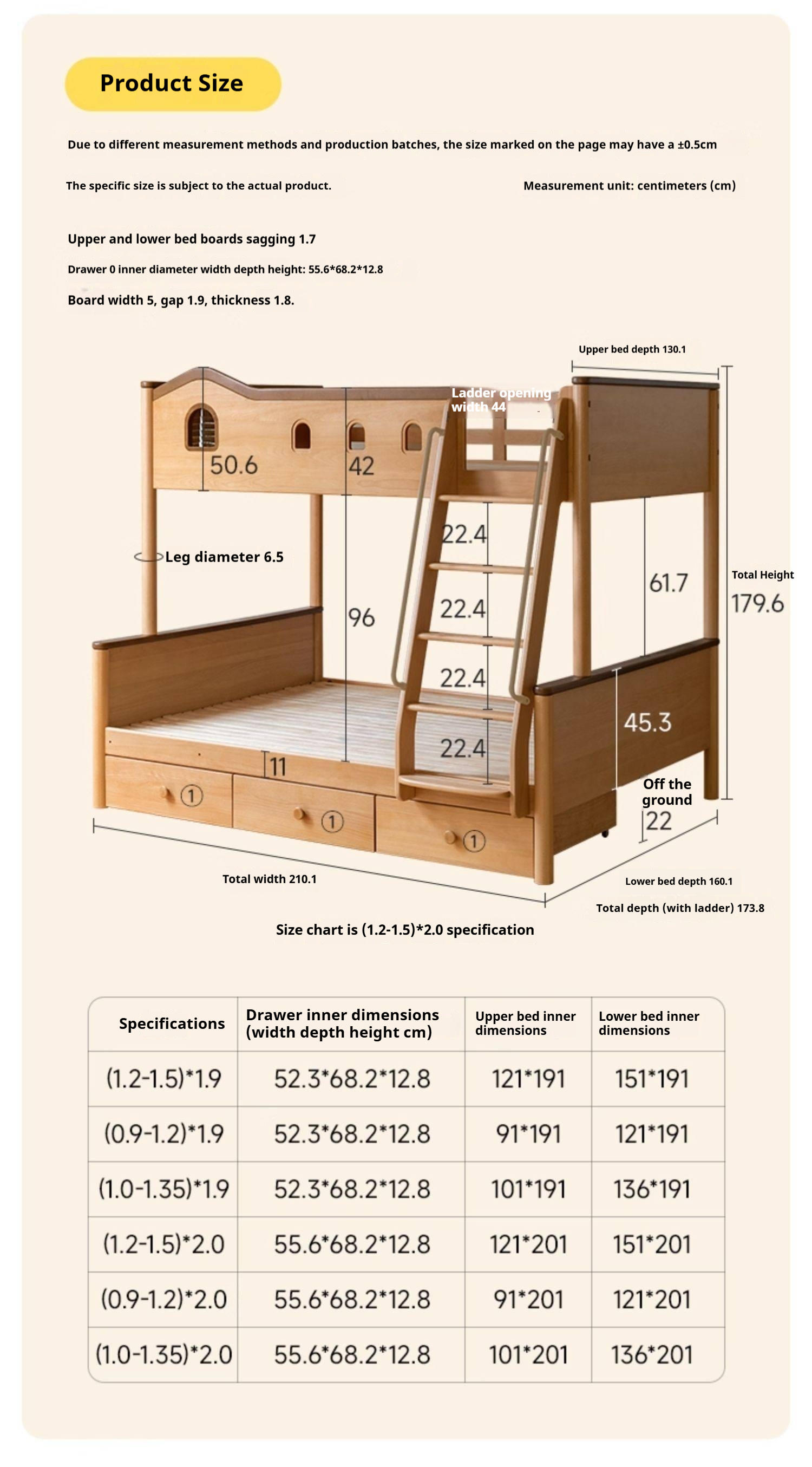 Beech Solid Wood Detachable Bunk Bed with Playful Design
