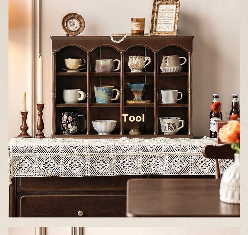 Poplar Solid Wood American Retro dish rack storage cup holder