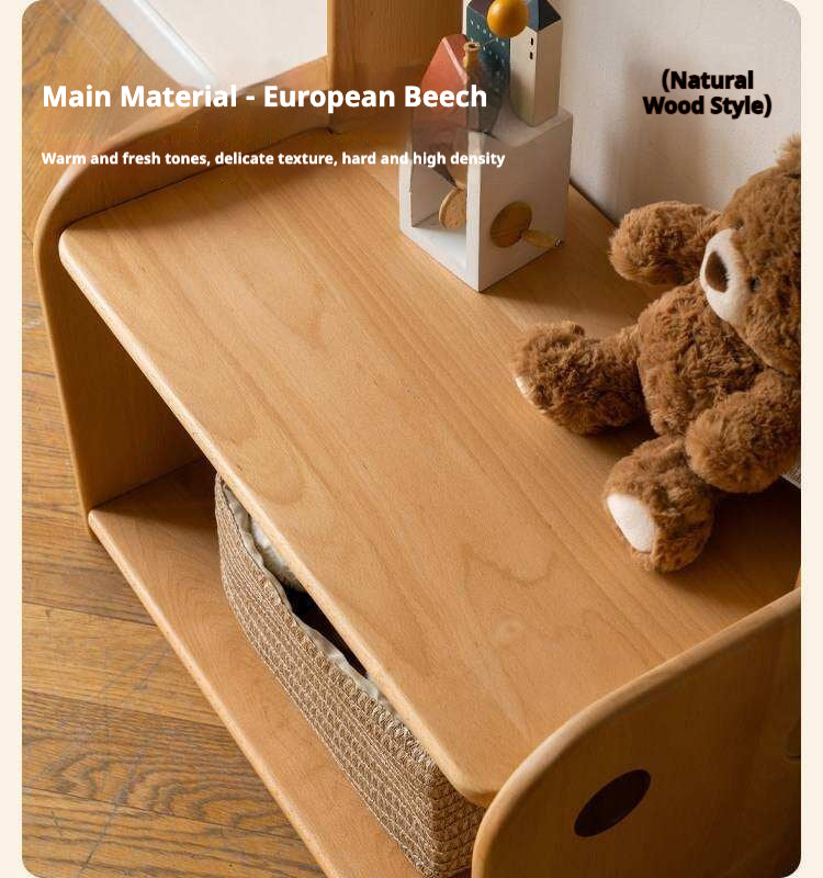 Beech, Solid Rubberwood Children's Coat Rack.