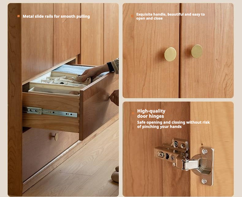 Сherry Solid Wood Exquisite Wardrobe