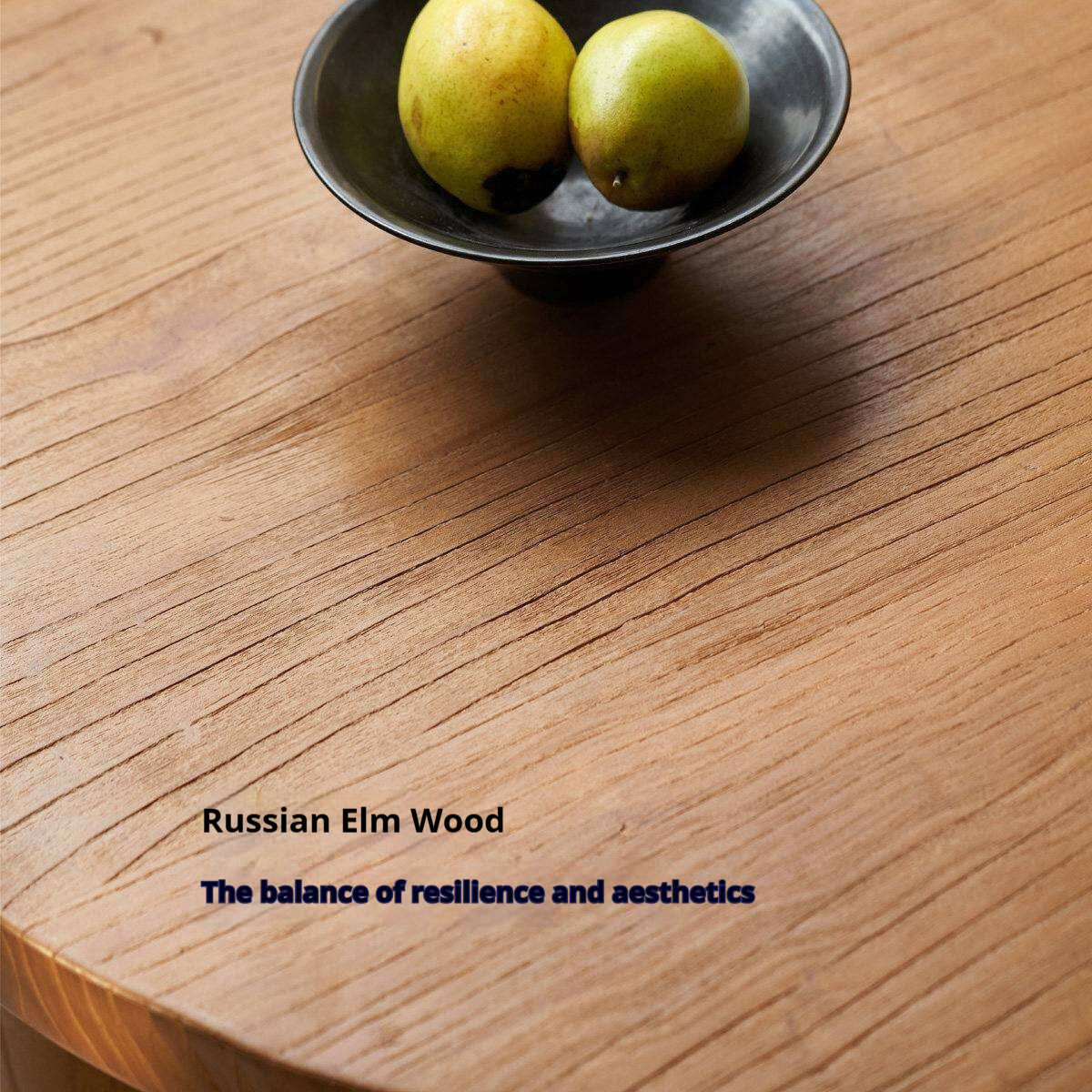 Elm Solid Wood Round Tea Table with Wind-Inspired Design