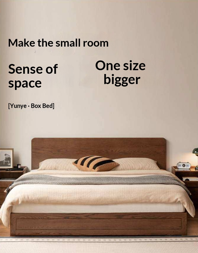 Oak Solid Wood Modern Simple Double Storage Box Bed