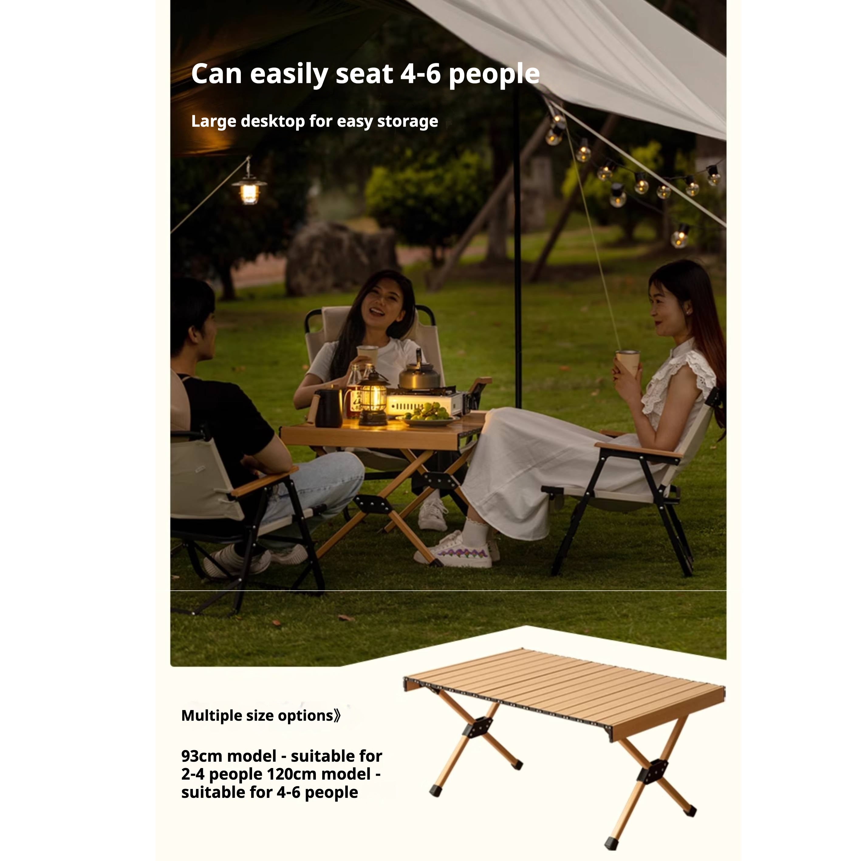 Aluminum alloy folding portable egg roll table