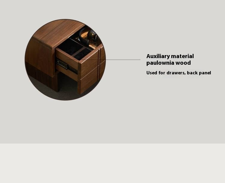 Black Walnut, Oak Wood Wabi-Sabi Style Nightstand