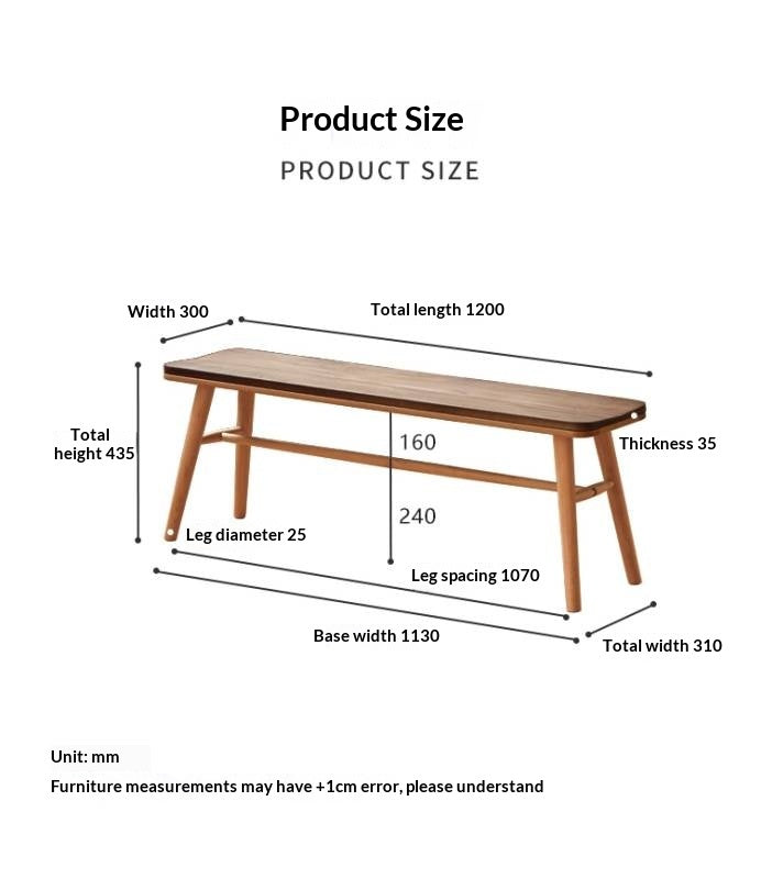 Cherry Solid Wood Long Bench