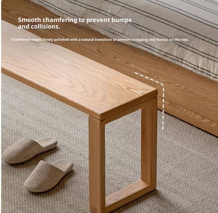 Ash, Oak, Cherry, Beech Solid Wood Long Bed end Bench