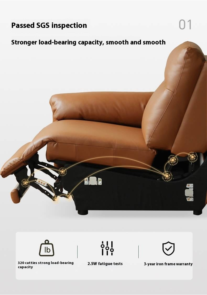 Leather Electric Zero Wall Sofa Italian Light Luxury.
