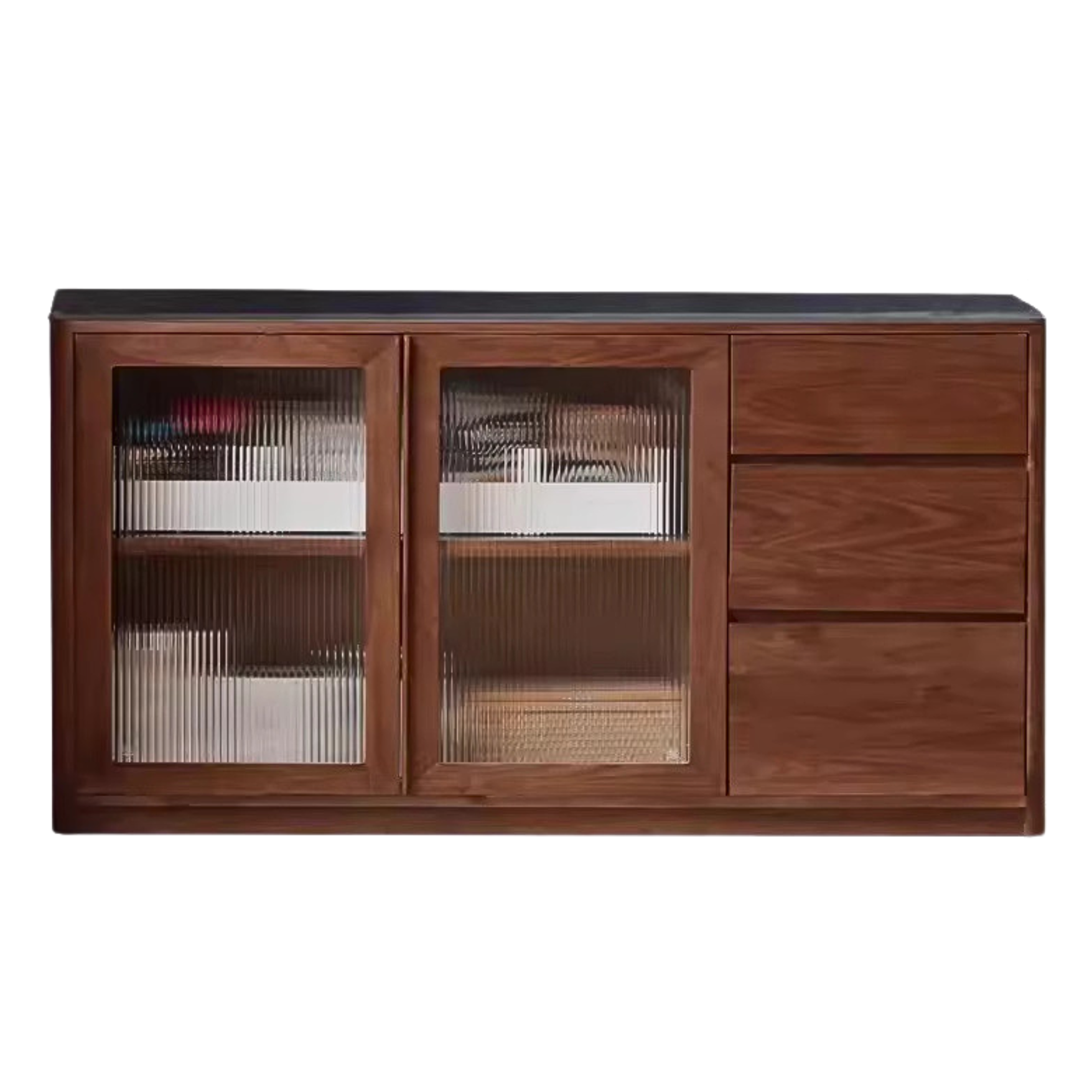 Black Walnut, Ash, Sandalwood Solid Wood Sideboard Hole Storage