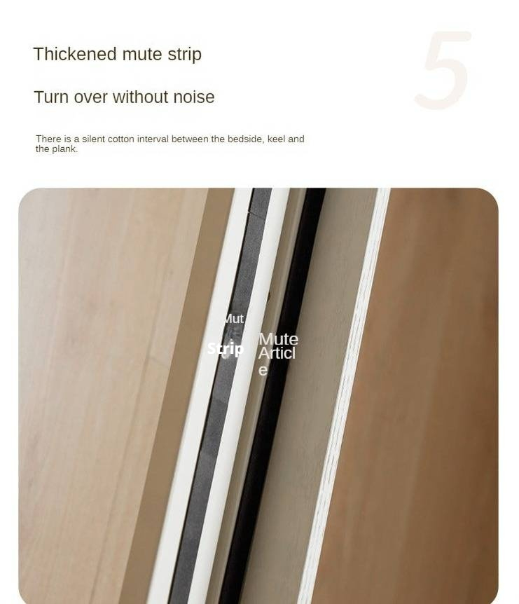 Oak Solid Wood Bed Cream Suspension Bed Luminous
