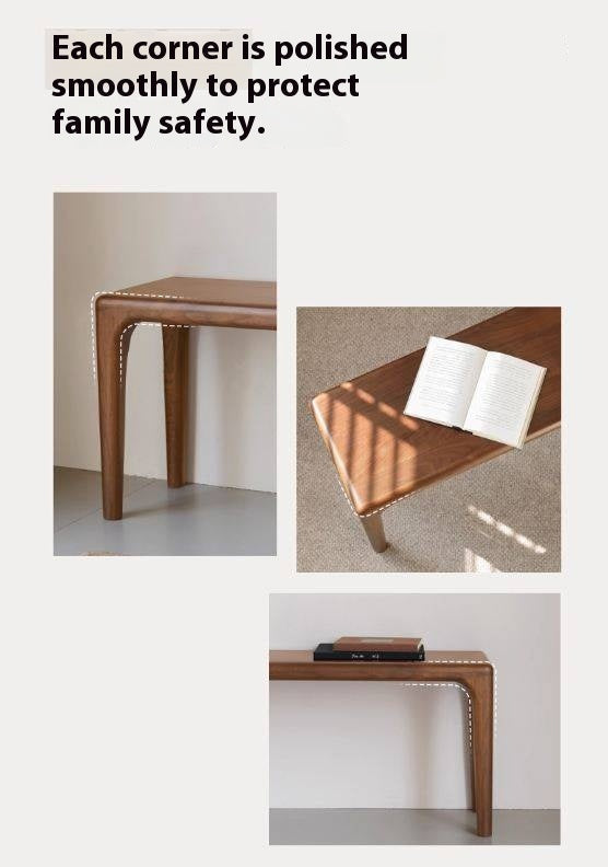 Black Walnut Solid Wood Light Luxury Style Bench.